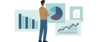 man looking at charts